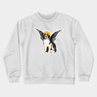 Sad dog angel with glasses Crewneck Sweatshirt